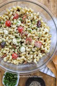 Pesto Pasta Salad Spend With Pennies Pesto Pasta Salad Pasta Salad Creamy Garlic Pasta Salad