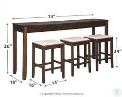 Rokane Brown 4 Piece Rectangular Counter Height Dining Set In 2020 Counter Height Table Sets Counter Height Dining Sets Counter Height Table