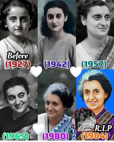 🌸 Indira Gandhi – The Iron Lady of India 🌸 This remarkable collage  reflects the extraordinary journey of Smt. Indira Gandhi, a woman who  shaped the destiny of modern India with courage,