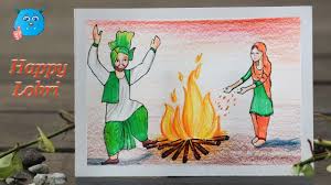Feel free to explore, study and enjoy paintings with paintingvalley.com. Happy Lohri Scene Drawing Easy Lohri Drawing For Kids Novocom Top