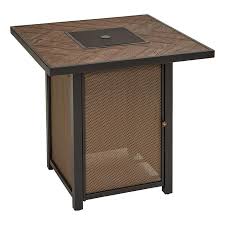 Allen Roth Northvale 38 In W 40000 Btu Brown Tabletop Steel Fire Table Lowes Com Fire Table Table Top Gas Fire Table