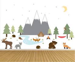 Camping Wall Decals Nursery Wall Decor Mountain Wall Decals Camping Kids Wall Art Mountain Wall Decal Nursery Wall Decals Art Wall Kids