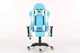 Goldedge Gaming Video Game Ergonomic Comfortable Gaming Chair Pu Leather Light Blue White Goldedge Gaming In 2021 Gaming Chair Gaming Room Setup Game Room Design
