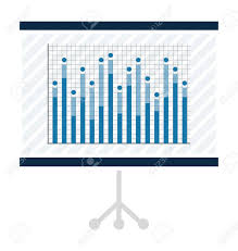 Statistical Chart On Projector Screen Graphic On Slide As Part