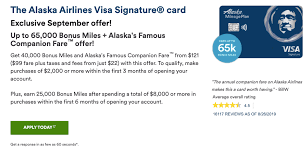 Limited time offer $100 statement credit and a 40,000 bonus mile offer. 65k Alaska Airlines Credit Card Personal Offer Now Public Monkey Miles