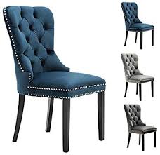 Amazon Com Kmax Velvet Elegant Upholstered Dining Chairs Fabric Armless Accent Chair Set Of 2 Fabric Dining Chairs Dining Chairs Velvet Dining Room Chairs