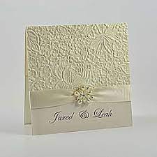 Embossed Pocket Invitation To Make Yourself Cream Embossed Wedding Invitation With Pearl F Embossed Wedding Invitations Wedding Cards Handmade Embossed Cards