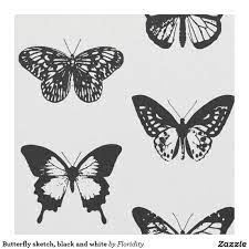 Butterfly Sketch Black And White Fabric In 2021 Butterfly Sketch Black Butterfly Tattoo White Butterfly Tattoo
