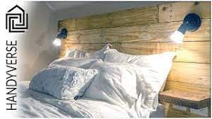 The popular look can transform any area by providing a focal point as an accent wall or covering all walls for a full room makeover. Diy Pallet Headboard With Dimmable Lighting And Floating Shelves Youtube