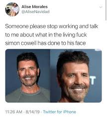 What is the meanest or most offensive thing gordon ramsay has ever said? Simon Cowell S New Look Is Getting Roasted Toasted On Twitter Really Funny Memes Funny Relatable Memes Stupid Memes