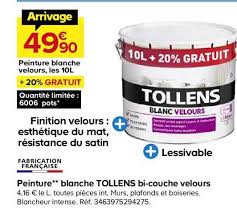 43 elegant tollens leroy merlin rennes almaty. Offre Peinture Blanche Bi Couche Velours Tollens Chez Castorama