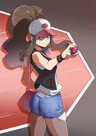 Hilda (Pokemon), long hair, ponytail, brunette, solo, ass, anime, anime  girls, Pokémon, artwork, digital art, fan art, hat, Poke Ball | 2480x3508  Wallpaper - wallhaven.cc