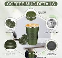 Amazon.com: Coffee Travel Mug 12oz Insulated Coffee Mug with Lid Portable  Spill-Proof Coffee Travel Mug No Handle Reusable Stainless Steel Mug Keeps  ...