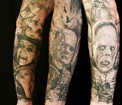 Www Themaxxtattoostudio Com Frankenstein Dracula Phantom London After Midnight Bela Lugosi Boris Karloff Lon Chan Scary Tattoos Horror Tattoo Sleeve Tattoos