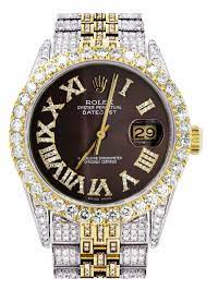 Financing available and free shipping. Iced Out Rolex Datejust 36 Mm Zweifarbig 10 Karat Diamanten Cho Frostnyc