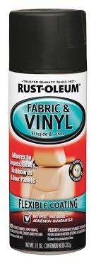 'painters choice' (made by rustoleum) is another good choice as it dries faster, has good coverage, and seems to be a more durable than krylon. Rust Oleum Fabric And Vinyl Paint In Flat Black For Fabric Vinyl 11 Oz 4yld6 248919 Grainger