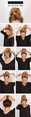 Slide one of the pins into your hair at the top of the ponytail, where the hair is gathered. How To Wear A Messy Bun With Tutorials Hairstyles Weekly