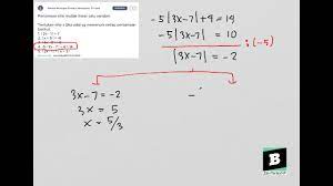 Berikut uraian yang saya adaptasi dari silabus sma yang berkaitan persamaan linear dan kuadrat. Tentukan Nilai X Jika Ada Yg Memenuhi Setiap Persamaan Berikut 1 2x 1 7 Youtube
