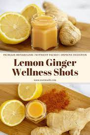 Lemon Ginger Wellness Shots A Great Way To Start The Day Nutti Nelli Recipe Wellness Shots Juicing Recipes Ginger Shot Recipe