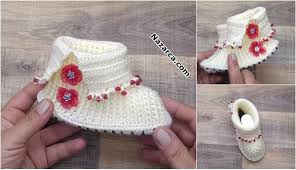 oya ve lif ipi ile boncuklu 25 numara cocuk patik nazarca com patikler krose bebekler icin orgu