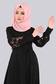 Ferace Manseti Nakisli Ferace Ah3096 Siyah Turban Tarzlari Siyah Manset