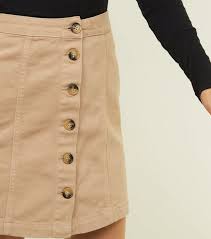 Liquidation festival du printemps tailles mini & voyage remise sur quantité promos exclusives. Camel Button Front A Line Denim Skirt New Look