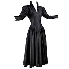 Maybe you would like to learn more about one of these? Vintage 1980s Norma Kamali Victorian Style Dress In Black Satin Taffeta Size 6 For Sale At 1stdibs