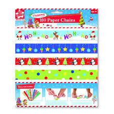 To make this christmas paper chain craft, start by cutting 2 strips of tan & one strip of brown paper about 2 inches by 8.5 inches. 100 Christmas Paper Chains In Assorted Designs Buy Online At Qd Stores