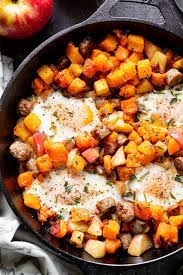 How to make chicken apple sausage one pan pasta. Butternut Apple And Chicken Sausage Hash Paleo Whole30