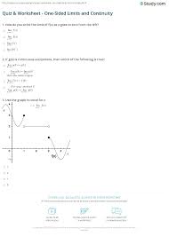 Quiz Worksheet One Sided Limits And Continuity Study Com