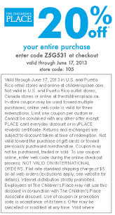 Pinned June 13th 20 Off At The Childrens Place Or Online Via Promo Code Z5g531 Coupon Via The Coupons App Childrens Place Coupons Printable Coupons Coupons