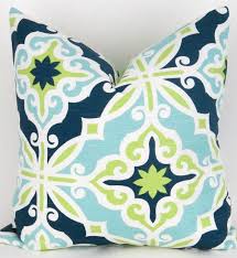Navy Green Blue Pillow Cover Any Size By Deliciouspillows In 2020 Blue Green Pillow Green Pillow Covers Navy And Green