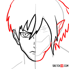 How to draw eren jaeger half human half titan step by step. How To Draw Eren Jaeger Half Human Half Titan Sketchok