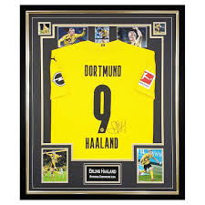 The adidas austin fc 2021 away jersey is mainly white with large green 3 stripes on the right the adidas inter miami 2021 away shirt is mainly black with pink applications, just as the first inter miami. Signed Erling Haaland Jersey Framed Borussia Dortmund Icon Shirt Firma Stella