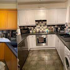 It covers cupboards, drawers, furniture and doors in just one coat. Woman Transforms Her Entire Kitchen For Just 20 With B Q Product Wales Online