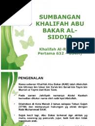 Ternyata, abu bakar berbicara dengan sangat lugas. Sumbangan Khalifah