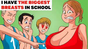 I Have The Biggest Breasts in School | Animated Story about body parts -  YouTube