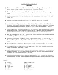 The time breakdown from month to other time units: Unit Conversion Worksheet 3