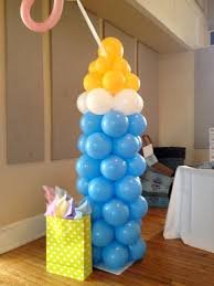 Bottle Tower By The Balloon Closet In Siloam Springs Ar Baby Shower Bottle Baby Shower Balloons Balloons