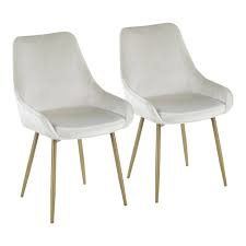 The colter dining arm chair is understated italian contemporary design at its best. Set Of 2 Diana Contemporary Chairs Cream Velvet Lumisource Target