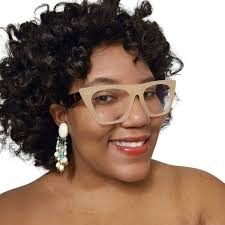 Handmade Elegant Vintage Cream & Teal Beaded Dangle Clip-On Earrings