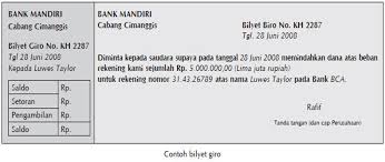 Contoh Cek Bank Mandiri Rasmi H