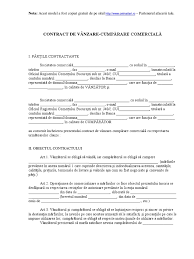 Contract De Vanzare Cumparare Comerciala