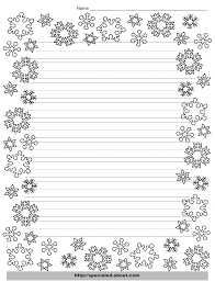 The handwriting practice template includes 6 lines for writing, with a dotted middle line and descender line to help students practice lower case and upper case letters. Christmas Writing Paper Template With Decorative Borders Download Printable Pdf Templateroller