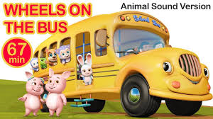 The Wheels On The Bus Animal Sounds Education Nursery Rhymes Compila Kids Nursery Rhymes Kids Songs Nursery Rhymes