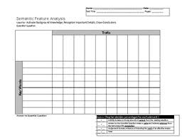 semantic feature analysis graphic organizer