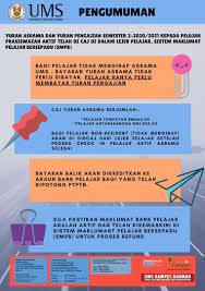 Please rectify the following problem(s). Majlis Perwakilan Pelajar Ums Assalamualaikum W B T Salam Sejahtera Salam Ums Pencetus Transformasi Mahasiswa Salam Ums Kampus Rahmah 24 Mac 2021 Pengumuman Mengenai Yuran Asrama Dan Yuran Pengajian Semester 2 Sesi