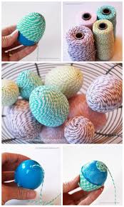 Baker S Twine Easter Eggs Easy Easter Decorations Easter Egg Crafts Diy Easter Decorations