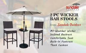 The rudolfo backless stools come in a set of two and are great for outdoor use due to the pe wicker material from which they are made. Amazon Com Sundale Outdoor Bar Stools Set Of 2 Wicker Rattan Bar Stool Armless 2 Piece Wicker Chairs Patio Bar Chair With Cushion Beige All Weather Outdoor Rattan Furniture Aluminum Brown Kitchen