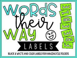 Words Their Way Labels For Hanging File Folder Words Hanging File Folders First Grade Words